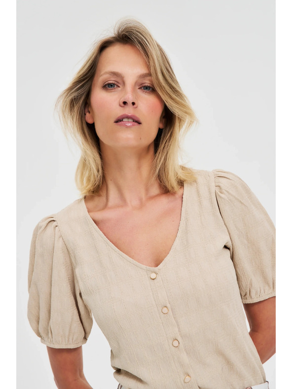 Moodo Dámske tričko Moodo - svetlo béžové