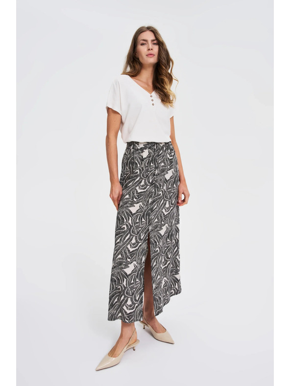 Moodo Biela blúzka s ozdobnými gombíkmi