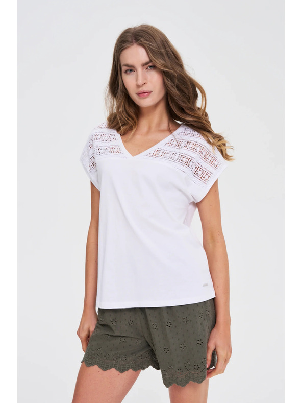 Moodo Biela voľná blúzka