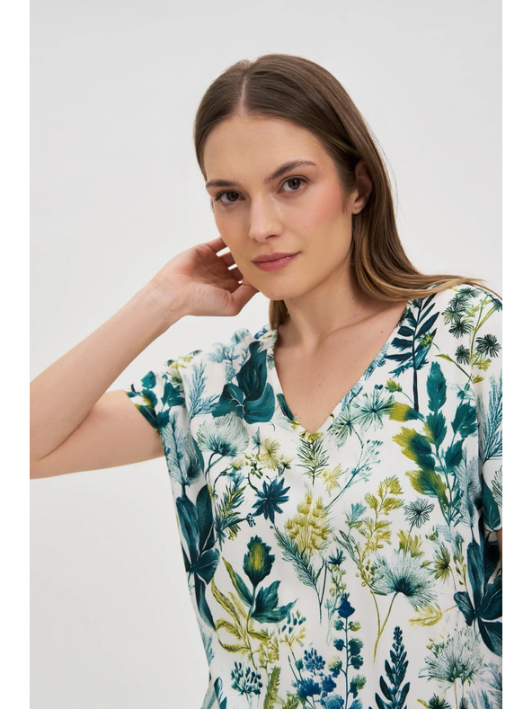 Moodo Kvetinový top s výstrihom do V
