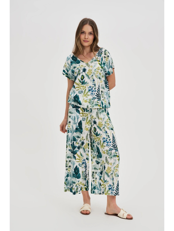 Moodo Kvetinový top s výstrihom do V