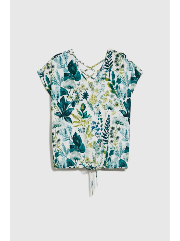 Moodo Kvetinový top s výstrihom do V