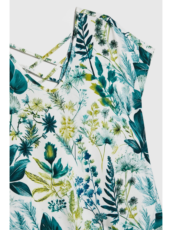 Moodo Kvetinový top s výstrihom do V