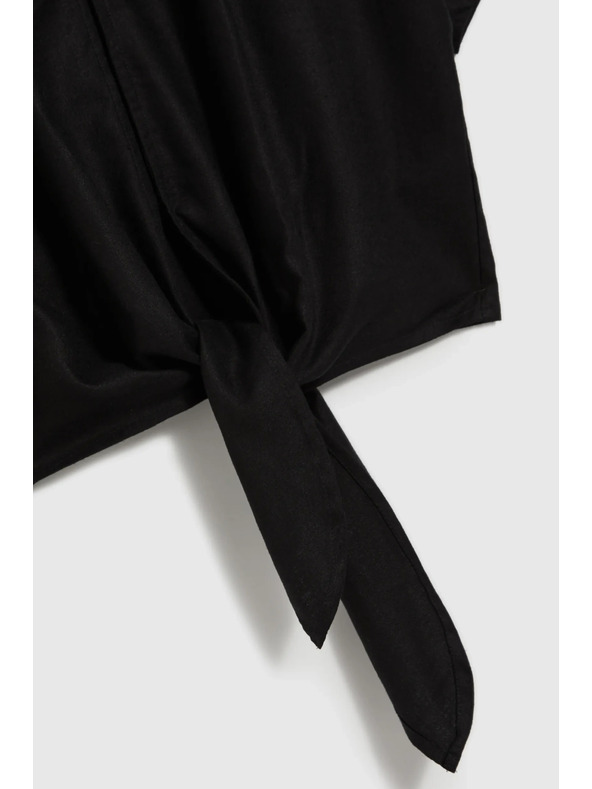 Moodo Dámsky čierny top so zaväzovaním