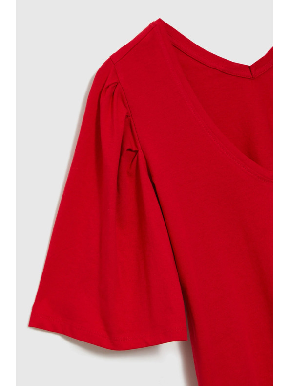 Moodo Červená blúzka so širokými rukávmi