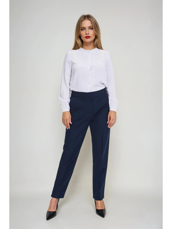 Moodo Dámska biela blúzka so stojačikom Moodo