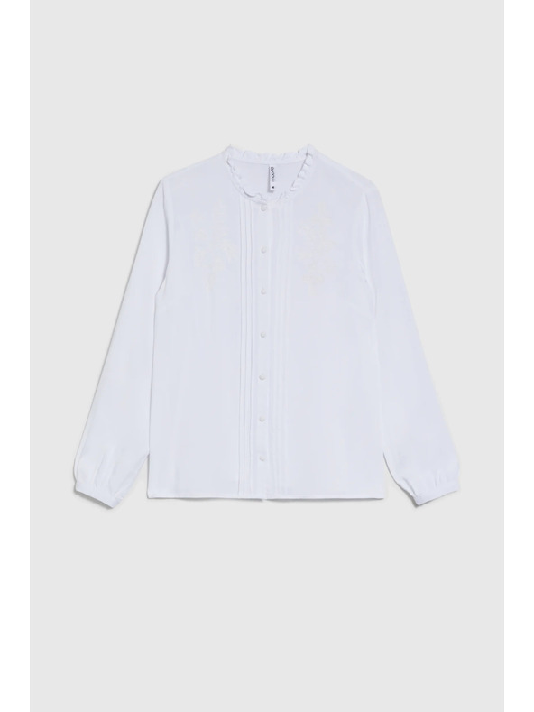 Moodo Dámska biela blúzka so stojačikom Moodo