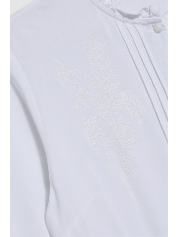 Moodo Dámska biela blúzka so stojačikom Moodo