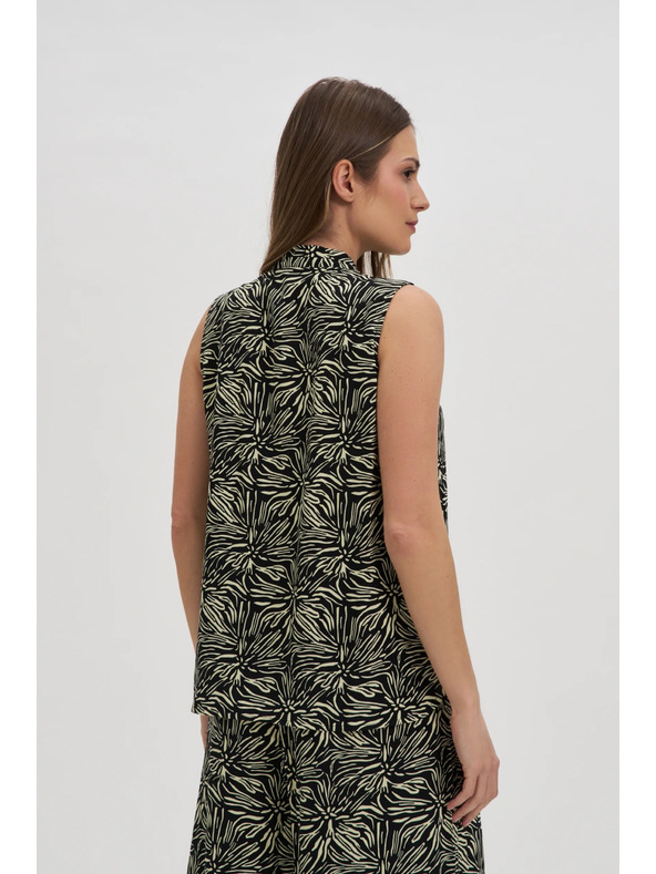 Moodo Čiernobiela blúzka bez rukávov