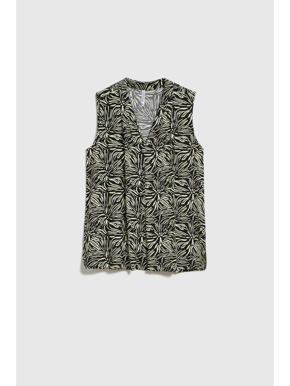 Moodo Čiernobiela blúzka bez rukávov