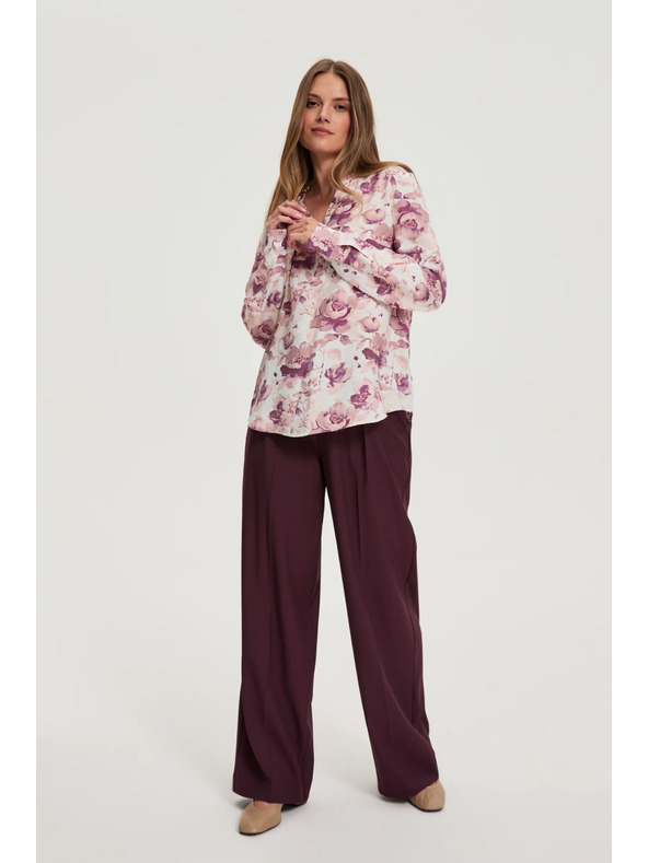 Moodo Ružová kvetinová blúzka Moodo