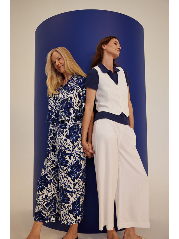 Moodo Modrobiele vzorované tričko