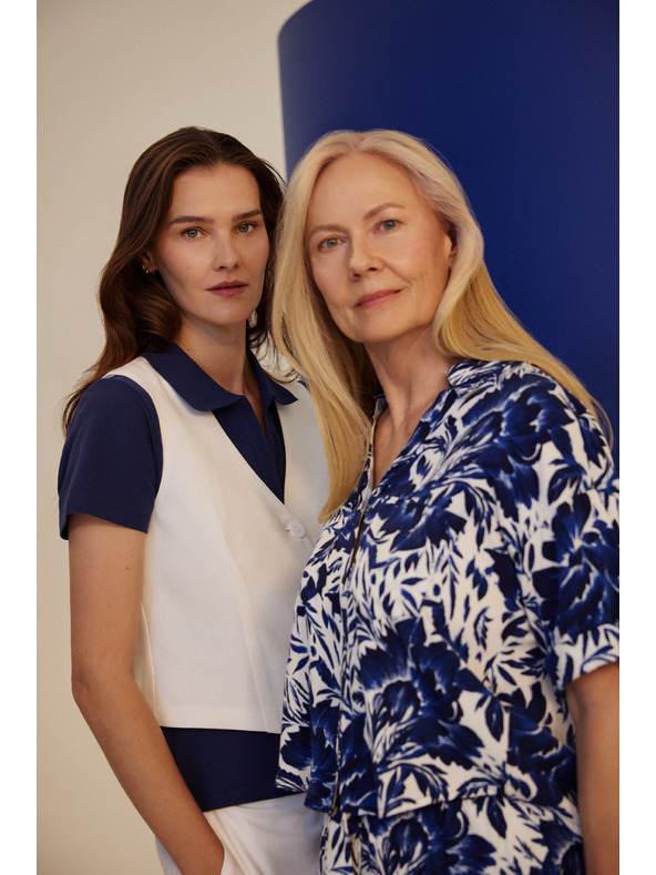 Moodo Modrobiele vzorované tričko