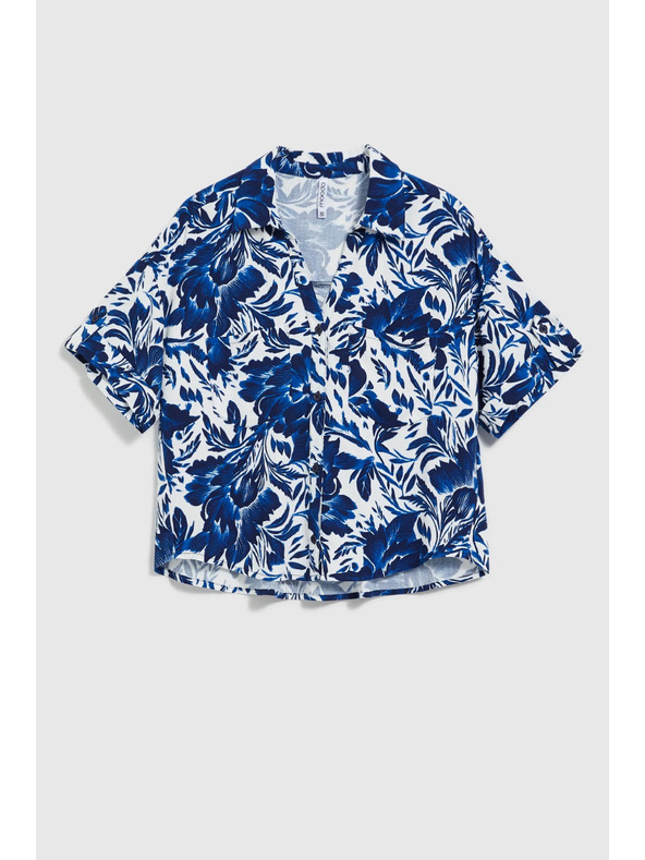 Moodo Modrobiele vzorované tričko