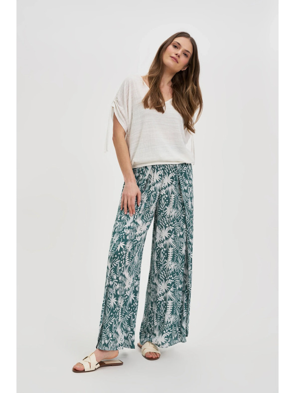 Moodo Biely top so sťahovaním na rukávoch