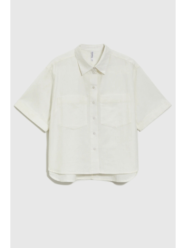 Moodo Biela blúzka s krátkym rukávom