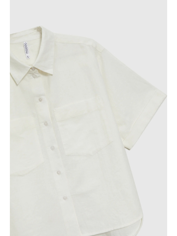 Moodo Biela blúzka s krátkym rukávom