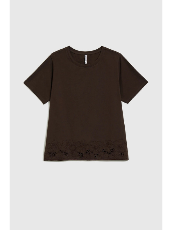 Moodo Dámsky hnedý top s madeira lemom