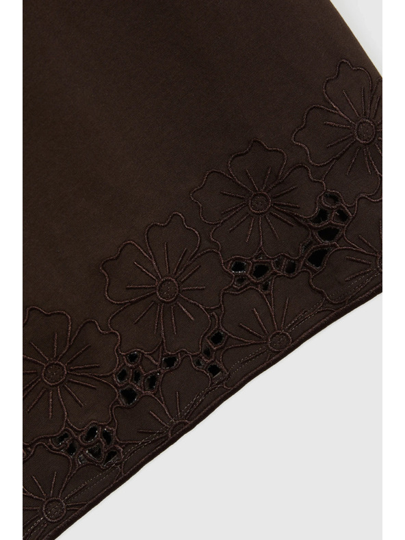 Moodo Dámsky hnedý top s madeira lemom