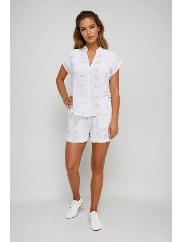 Moodo Biely vzorovaný top