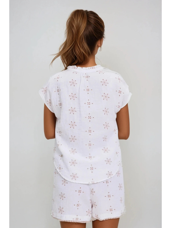 Moodo Biely vzorovaný top