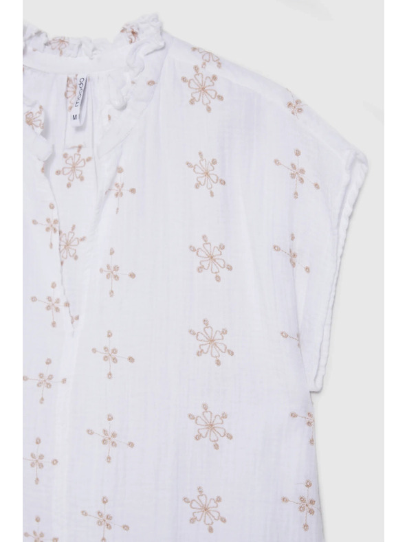 Moodo Biely vzorovaný top