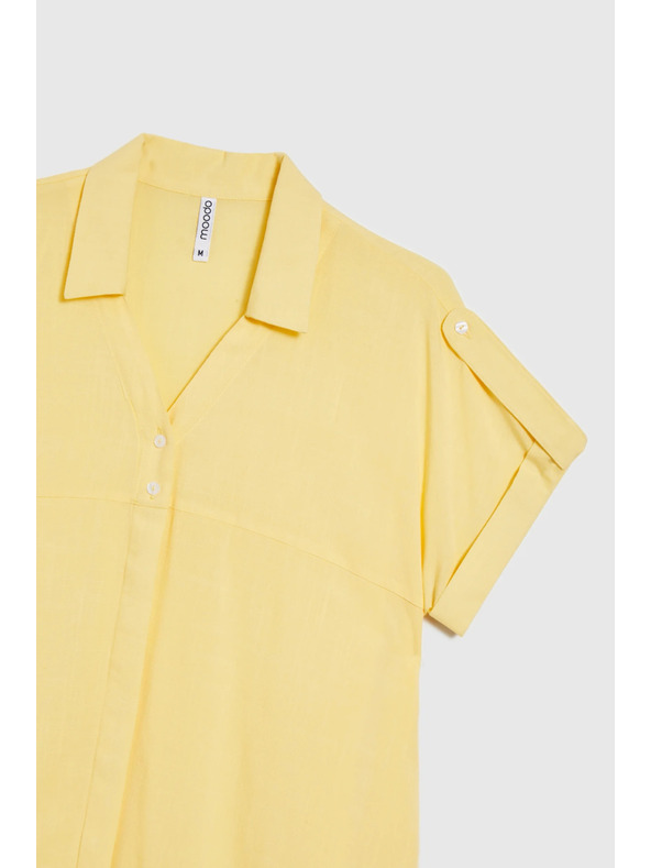 Moodo Máslovo žltá blúzka s krátkym rukávom