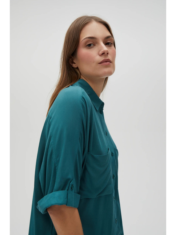 Moodo Zelená košeľa s voliteľnou dĺžkou rukávov