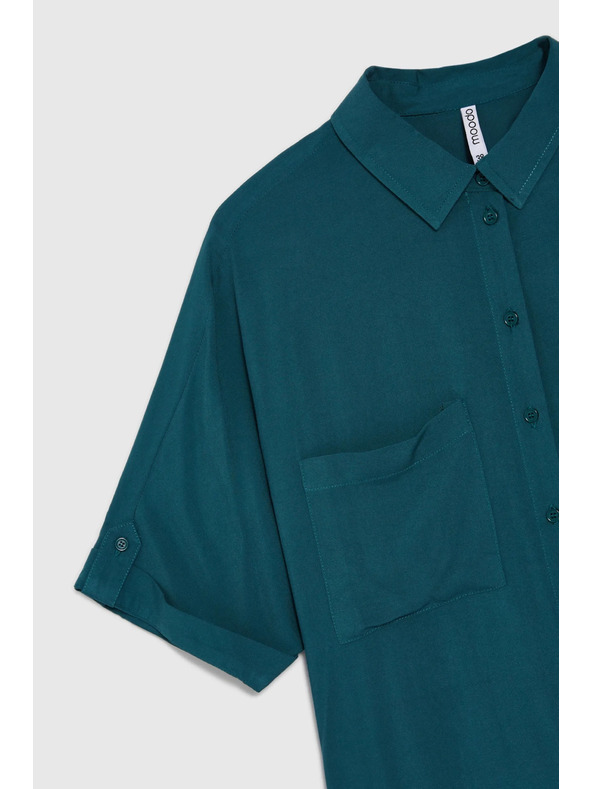 Moodo Zelená košeľa s voliteľnou dĺžkou rukávov