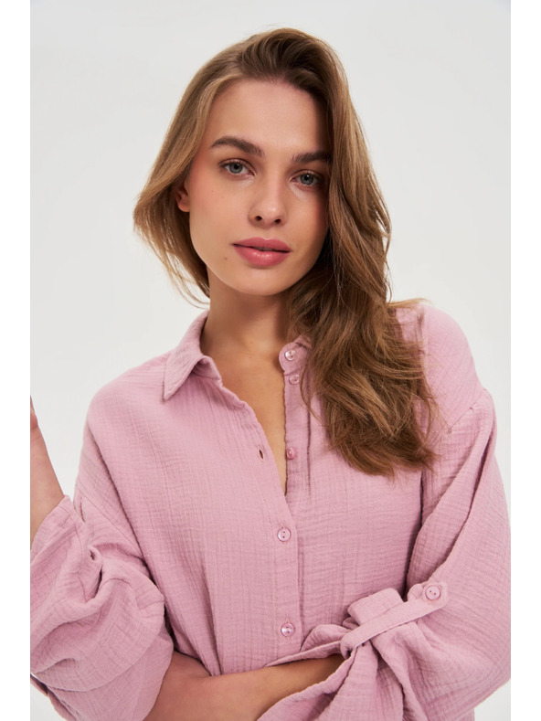 Moodo Púdrovo ružová košeľa Moodo