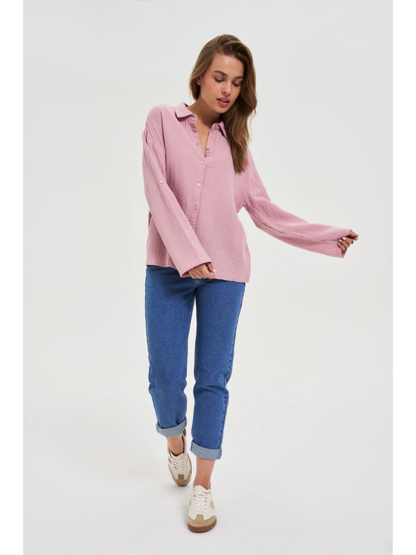 Moodo Púdrovo ružová košeľa Moodo