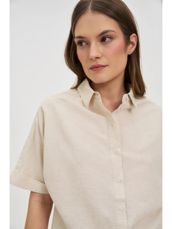 Moodo Béžová ľanená košeľa