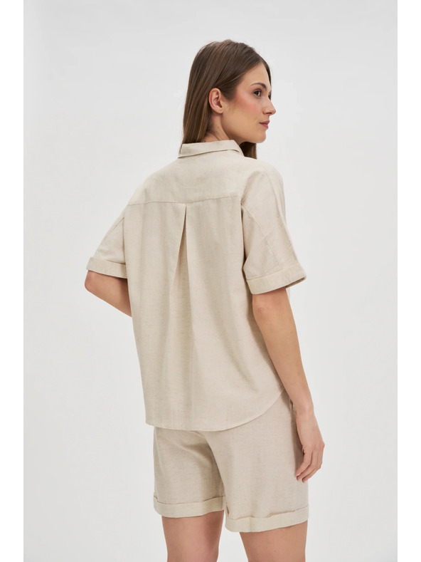 Moodo Béžová ľanená košeľa