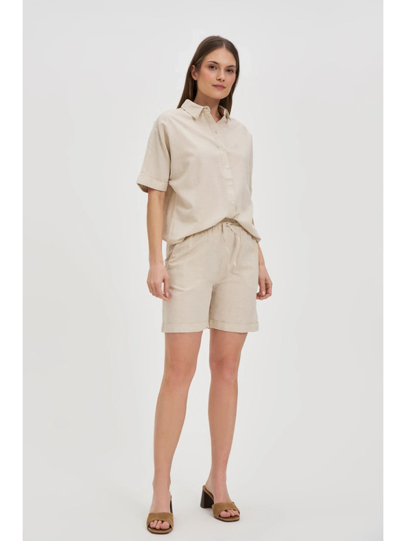 Moodo Béžová ľanená košeľa