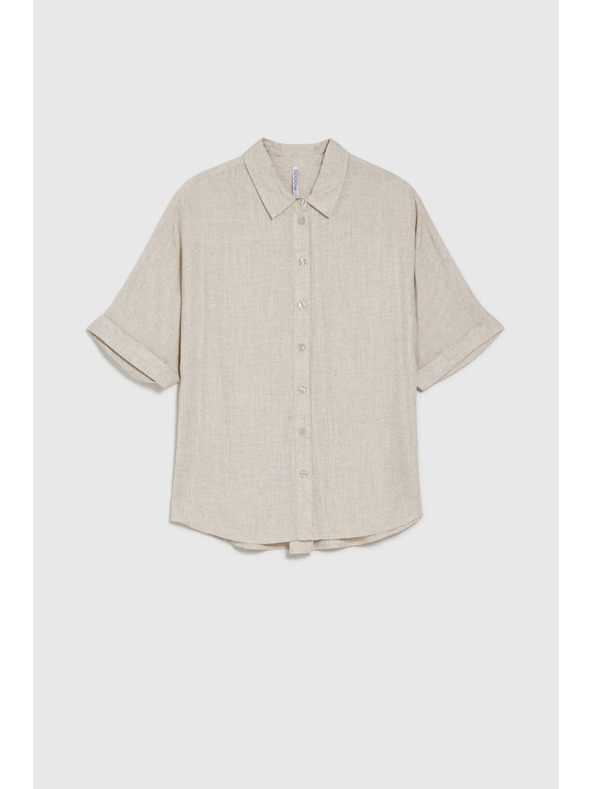 Moodo Béžová ľanená košeľa