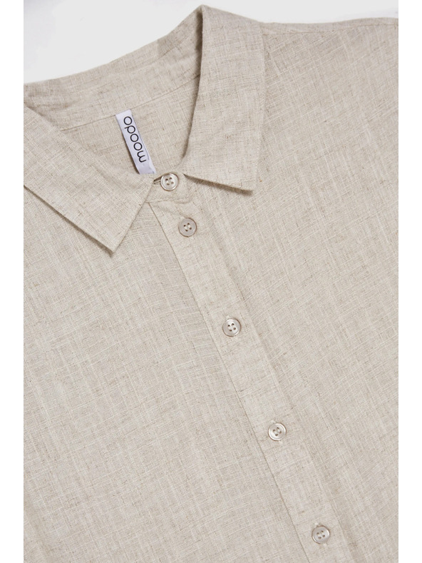 Moodo Béžová ľanená košeľa