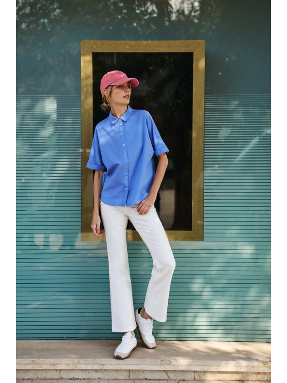 Moodo Dámska modrá košeľa