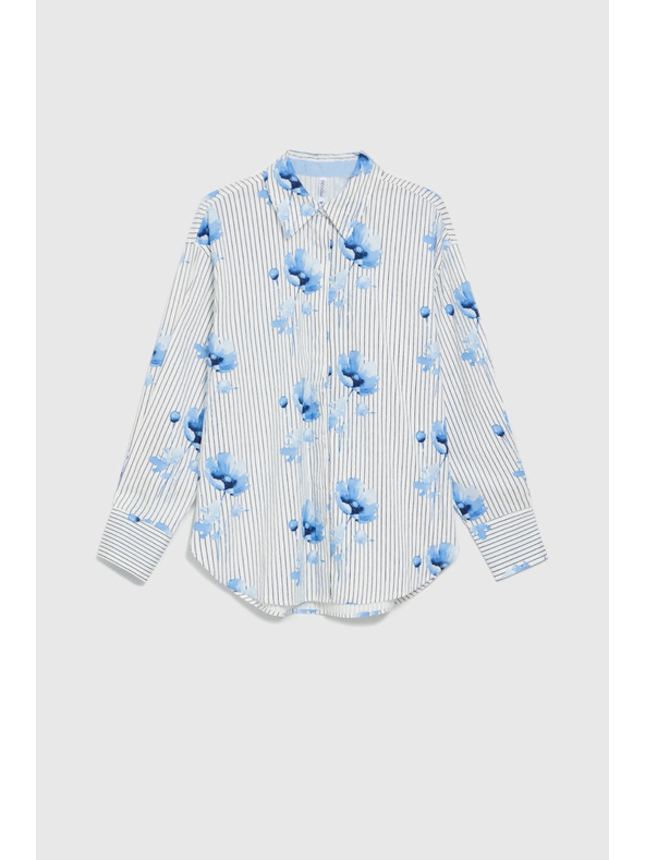 Moodo Dámska košeľa Moodo – biela/modrá