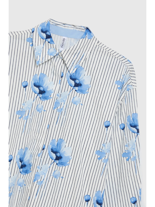 Moodo Dámska košeľa Moodo – biela/modrá