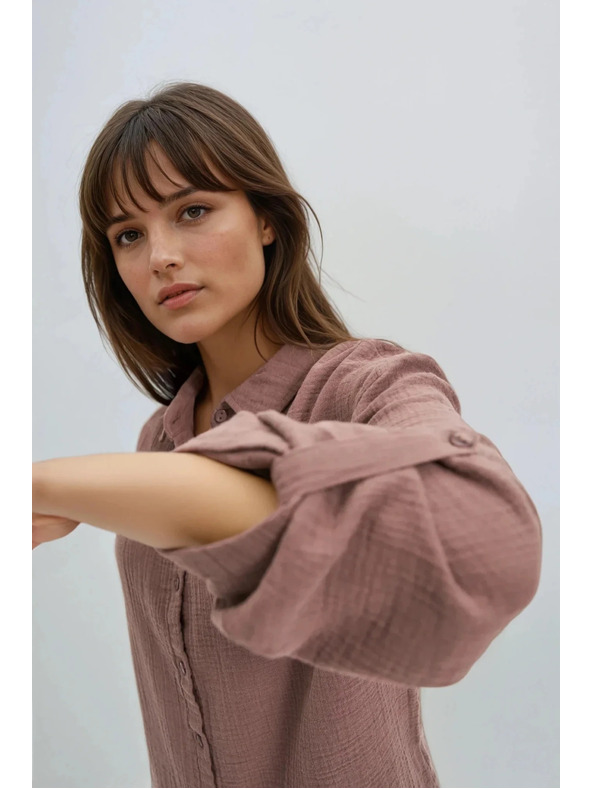 Moodo Svetlo hnedá košeľa Moodo