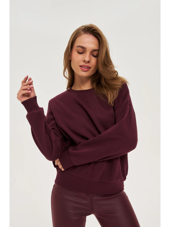 Moodo Hnedá balónová mikina Moodo