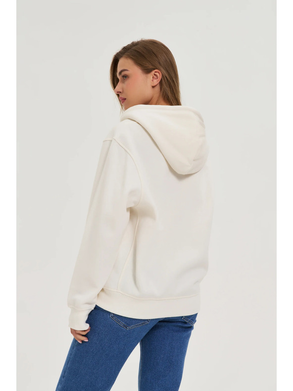 Moodo Dámska mikina na zips Moodo – biela farba