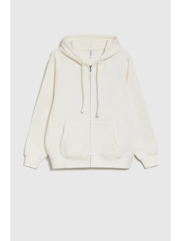 Moodo Dámska mikina na zips Moodo – biela farba