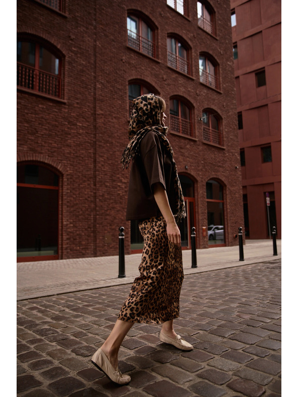 Moodo Dámska leopardia sukňa Moodo – hnedá