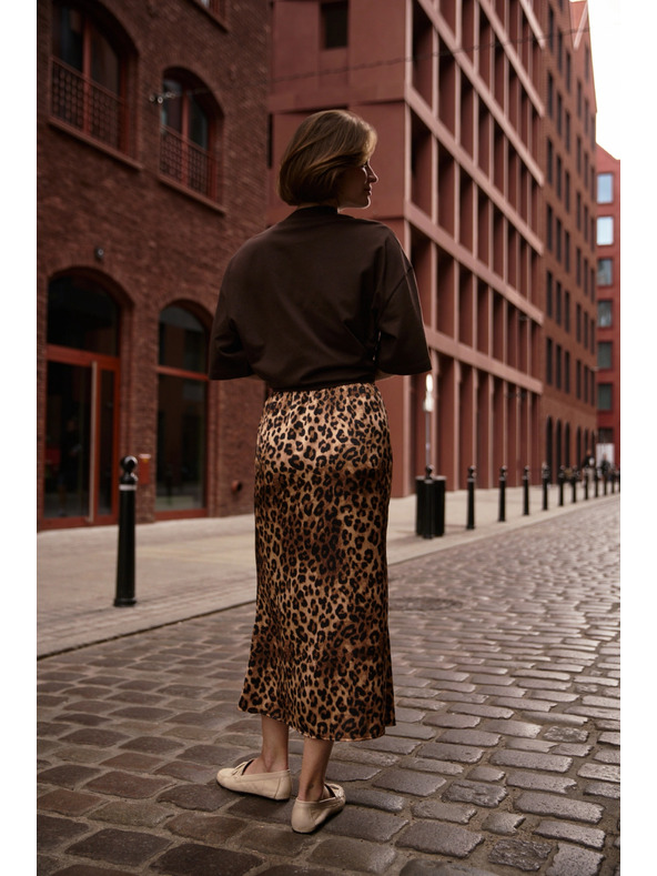Moodo Dámska leopardia sukňa Moodo – hnedá