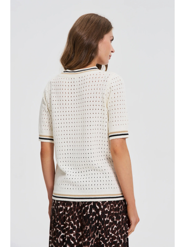 Moodo Dámsky sveter Moodo – biela farba