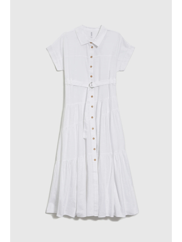 Moodo Dámske dlhé košeľové šaty Moodo - biele