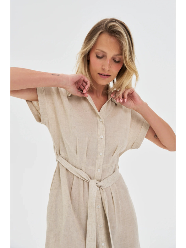 Moodo Dámske košeľové šaty Moodo - béžové