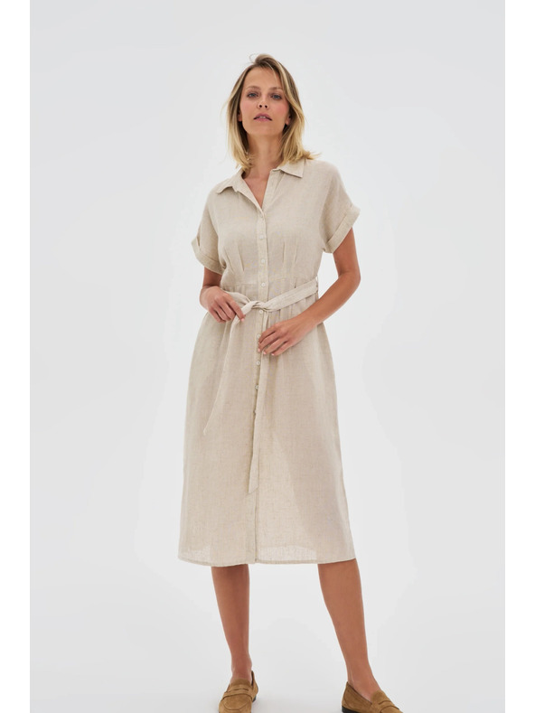 Moodo Dámske košeľové šaty Moodo - béžové