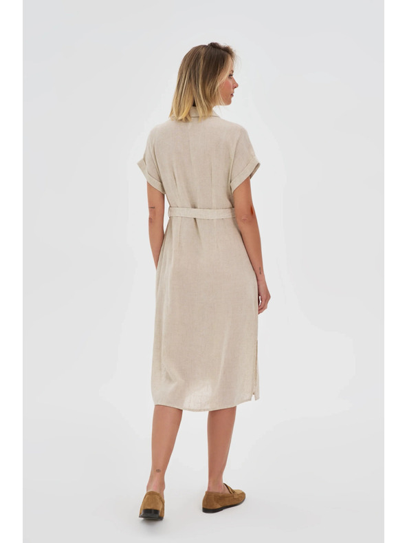 Moodo Dámske košeľové šaty Moodo - béžové